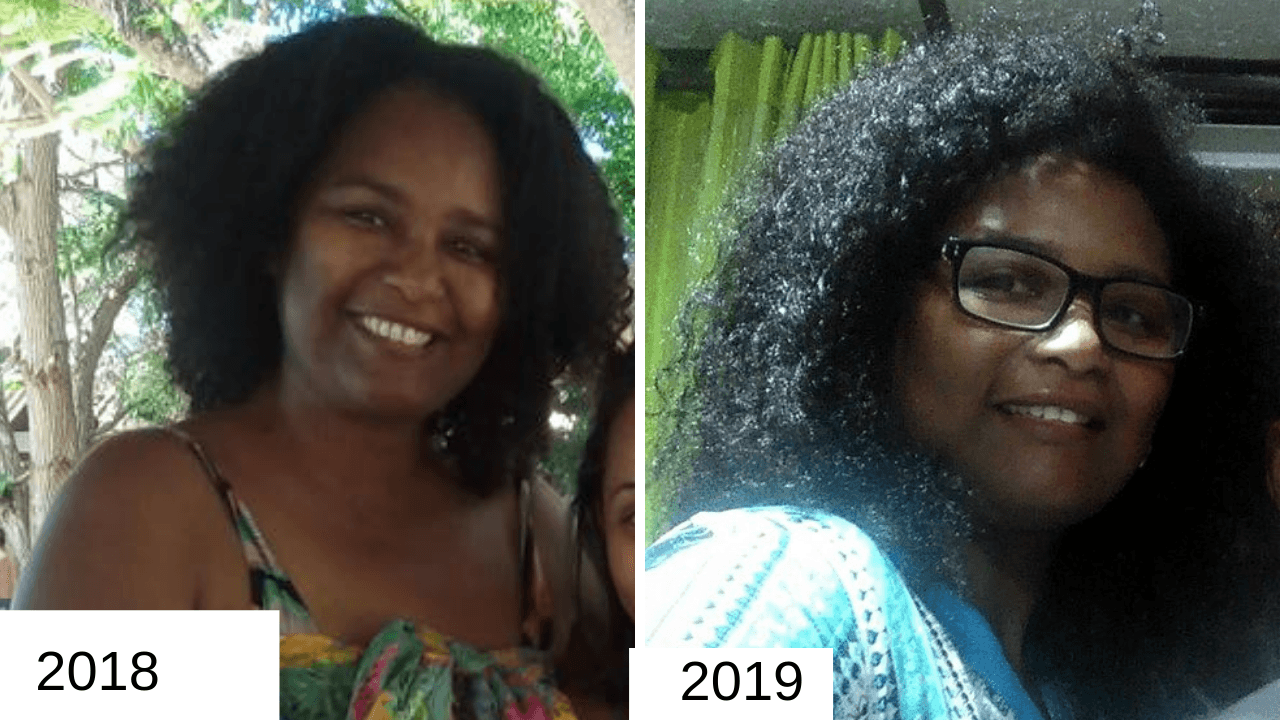 Transformation d'Helena de 2018 à 2019